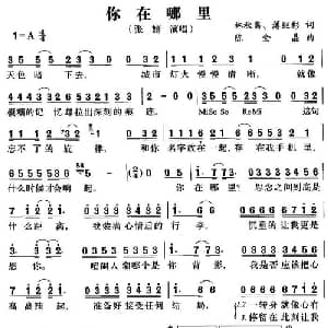 你在哪里_通俗唱法乐谱_词曲:林秋篱 陈金晶