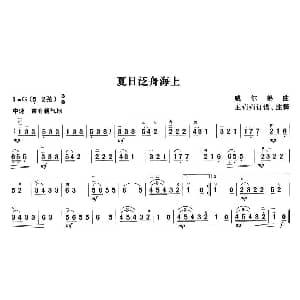 二胡谱 | 夏日泛舟海上 意 威尔第曲 王莉莉订谱 意 威尔第曲 王莉莉订谱