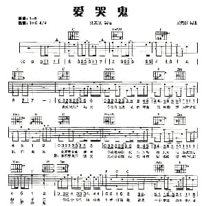 爱哭鬼 吉他谱 江美琪 吴克群 吴克群