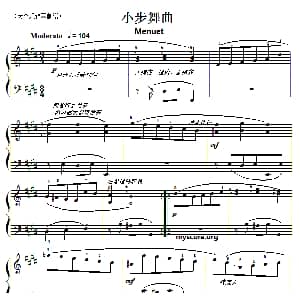 巴赫初级钢琴曲之十五 小步舞曲 钢琴谱