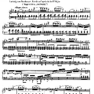 丢失一分钱的愤怒 Op.129 钢琴谱 贝多芬