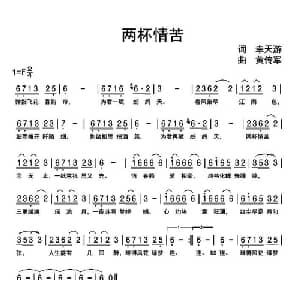 两杯情苦_通俗唱法乐谱_词曲:幸天游 黄传军