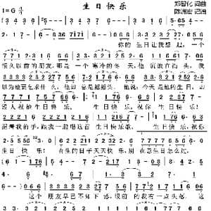 生日快乐_歌谱投稿