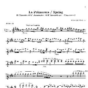 小提琴谱 | La Primavera Spring 四季 春 小提琴分谱 维瓦尔第