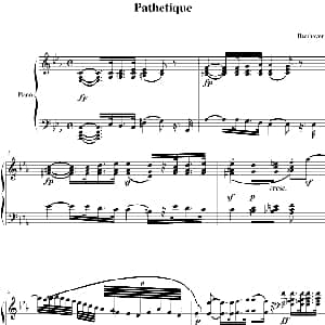 悲怆奏鸣曲第一乐章 钢琴谱