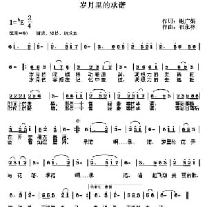 岁月里的承诺_通俗唱法乐谱_词曲:谢广娟 祁永林