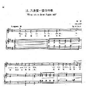 16只要望一望你的眼 德国 _外国歌谱_词曲:海涅 舒曼