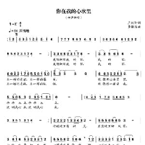 你在我的心坎里_通俗唱法乐谱_词曲:王剑钟 黄格省