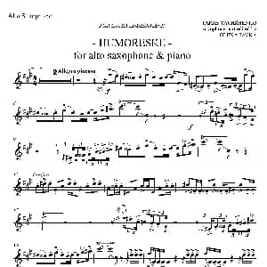 萨克斯谱 | HUMORESKE 中音萨克斯独奏