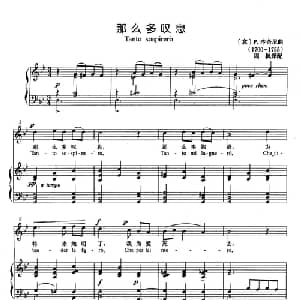 那么多叹息 意大利 _外国歌谱_词曲: 意 P 本奇尼