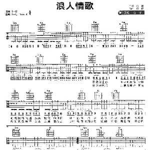 浪人情歌 吉他谱 伍佰 吴俊霖 吴俊霖