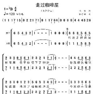 走过咖啡屋_歌曲简谱_词曲:牧莎 林子渊