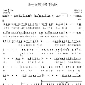 是什么阻挡爱情的路_通俗唱法乐谱_词曲:何双飞 吴六夕
