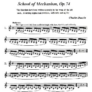 小提琴谱 | School of Mechanism, Op. 74 小提琴技巧练习1 12 丹克拉