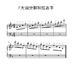 第二级 5.F大调分解和弦右手 钢琴谱