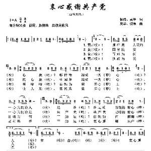 衷心感谢共产党_歌曲简谱_词曲:倪伟 吴华 吴华 倪伟