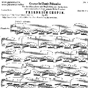 Grande Polonaise Brilliante Preceded by an Andante Spianato Op.22 钢琴谱 肖邦 chopin