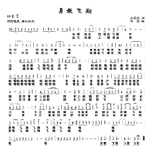 勇敢飞翔_通俗唱法乐谱_词曲:王荣花 孙澄