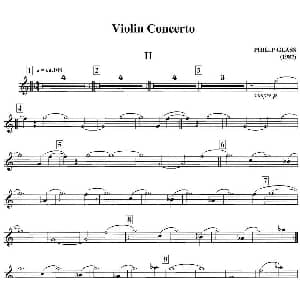 小提琴谱 | PHILIP GLASS Violin Concerto 格拉斯小提琴协奏曲II 格拉斯