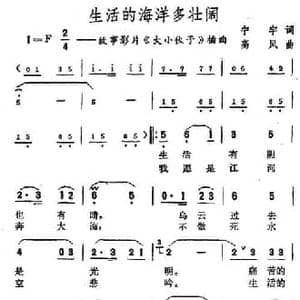 生活的海洋多壮阔_民歌简谱_词曲:宁宇 高凤