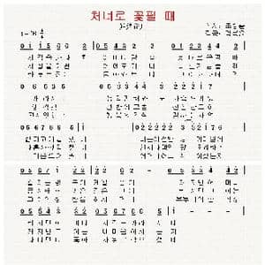 朝鲜 처녀로 꽃필 때_歌曲简谱_词曲:赵岭出 翻译:郑学哲 金福允