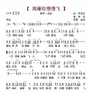 鸿雁你慢慢飞_歌曲简谱_词曲:乔悟义 李杰