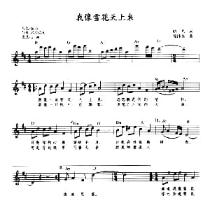 电子琴谱 | 我像雪花天上来 带歌词提示版 晓光 徐沛东