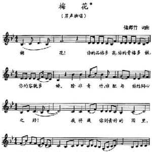 梅花 _民歌简谱_词曲:储师竹 储师竹