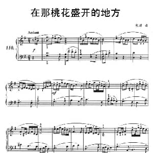 在那桃花盛开的地方 钢琴谱 铁源