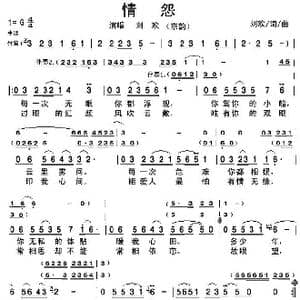 情怨_歌谱投稿_词曲:刘欢 刘欢