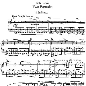 两幅音画 钢琴谱 巴托克