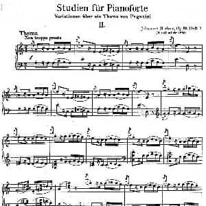 帕格尼尼主题变奏曲 钢琴谱 约翰内斯 勃拉姆斯