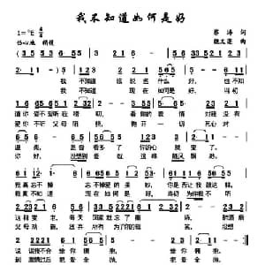 我不知道如何是好_通俗唱法乐谱_词曲:蔡涛 魏文连