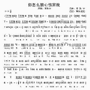 你怎么狠心伤害我_歌谱投稿_词曲:龙韩宇 龙韩宇