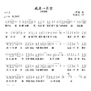 我是一片雪_通俗唱法乐谱_词曲:尹鹏 兰海波