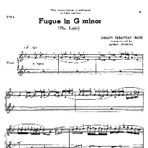 g小调赋格 BWV 578 钢琴谱 约翰.塞巴斯蒂安.巴赫