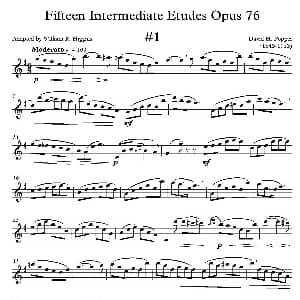 萨克斯谱 | 中级练习曲15首 Op76 1 D 波帕尔