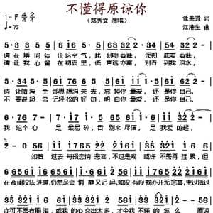 不懂得原谅你_歌谱投稿_词曲:张美贤 江港生
