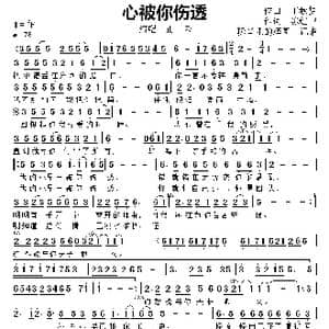 心被你伤透_歌曲简谱_词曲:陈红卫 王秋梦