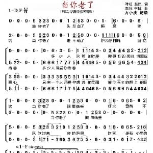 当你老了_合唱歌谱_词曲:叶枝/赵照 赵照/李健