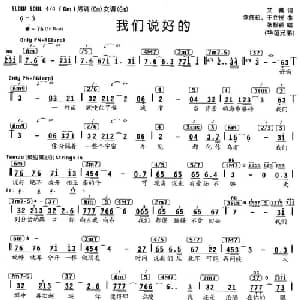 我们说好的_通俗唱法乐谱_词曲:文雅 李伟菘 于立恍