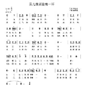 男儿就要像鹰一样_通俗唱法乐谱_词曲:束立波 陈祥福