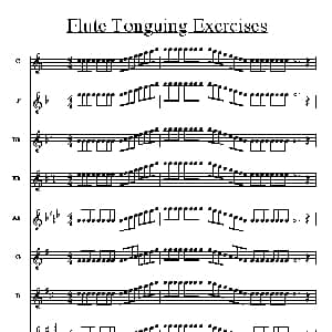 长笛曲谱 | 长笛舌头运用练习