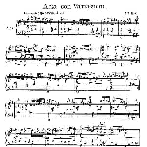 Aria con Variazioni 之一 钢琴谱 J.S.Bach