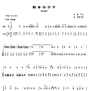 翻身的日子 高音板胡 扬琴伴奏谱 朱践耳