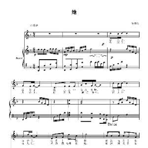 她_歌曲简谱_词曲:陈鹏伟 陈鹏伟