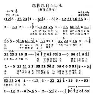 想你想到心里头_歌曲简谱_词曲:杨浩龙 杨浩龙