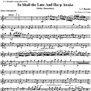 萨克斯谱 | So Shall the Lute And Harp Awake 四重奏 次中音萨克斯分谱