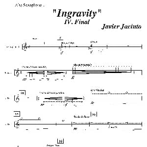 萨克斯谱 | Ingravity 第四乐章 第一中音萨克斯分谱 Javier Jacinto