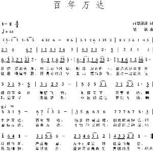 百年万达_歌曲简谱_词曲:熊中元 梁铭